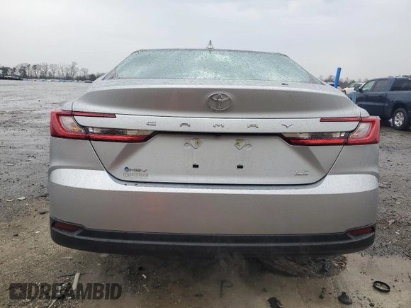 2025 Toyota Camry LE with VIN 4T1DAACK1SU105476, listed as a Copart auction lot 50308245 with 3,356 mi miles and Salvage Title. Bid and sale history available at carsss.com. Image 6.
