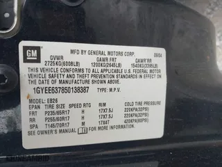 2005 Cadillac SRX with VIN 1GYEE637850138387, listed as a IAAI auction lot 41984558 with 145,162 mi miles. Bid and sale history available at carsss.com. Image 9.