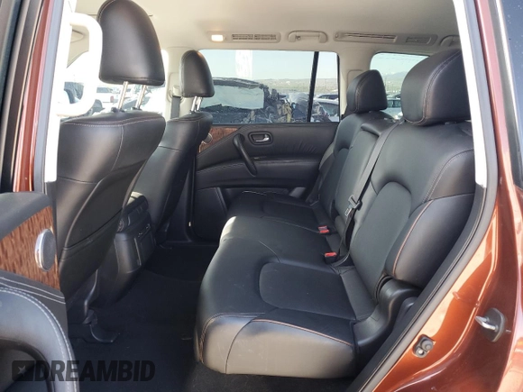 2018 Nissan Armada SL with VIN JN8AY2NC1J9557769, listed as a Copart auction lot 53961105 with 55,678 mi miles and Salvage Title. Bid and sale history available at carsss.com. Image 10.