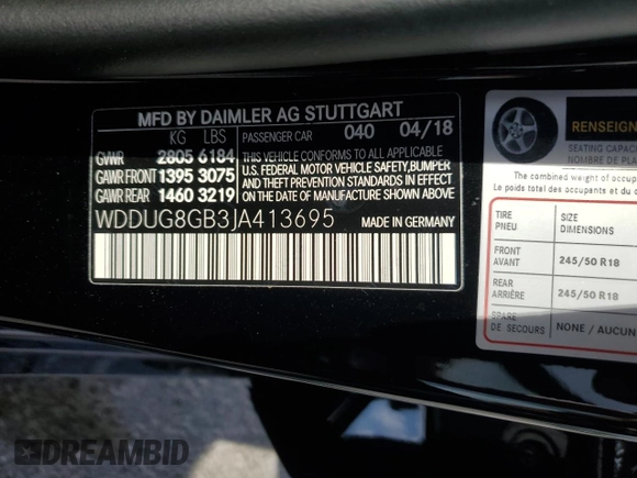 2018 Mercedes-Benz S 560 z VIN WDDUG8GB3JA413695, wystawiony jako Copart lot #54157285 z przebiegiem 34 197 mil mil oraz Szkoda całkowita • Salvage title. Historia ofert i sprzedaży dostępna na DreamBid. Obrazek 12.