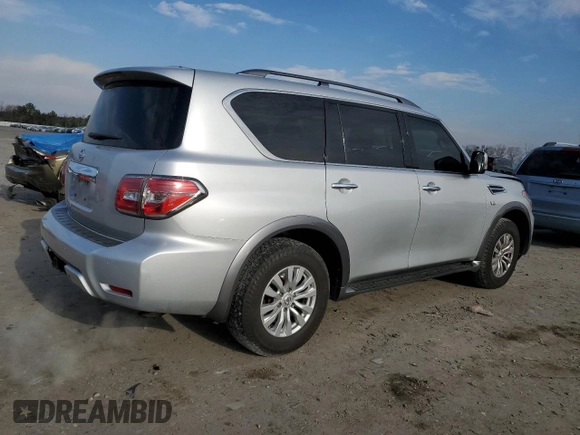 2017 Nissan Armada SV with VIN JN8AY2NC7H9507419, listed as a Copart auction lot 49708345 with 136,296 mi miles and Salvage Title. Bid and sale history available at DreamBid. Image 3.