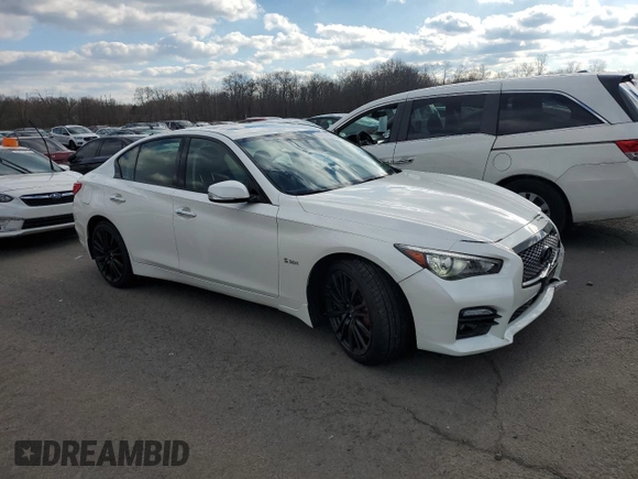 2017 Infiniti Q50 Red Sport 400 with VIN JN1FV7AR9HM870161, listed as a Copart auction lot 84621624 with 68,890 mi miles and Salvage title. Bid and sale history available at DreamBid. Image 4.