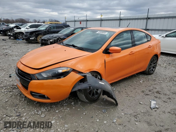 2014 Dodge Dart SXT with VIN 1C3CDFBB3ED824534, listed as a Copart auction lot 76323053 with 62,517 mi miles and Salvage Title. Bid and sale history available at carsss.com. Image 1.