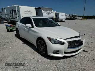 2015 Infiniti Q50 Premium with VIN JN1BV7AR9FM392349, listed as a Copart auction lot 59121255 with 104,199 mi miles and Salvage title. Bid and sale history available at DreamBid. Image 14.