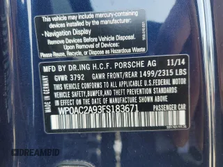 2015 Porsche 911 GT3 z VIN WP0AC2A93FS183671, wystawiony jako Copart lot #53236915 z przebiegiem 49 375 mil mil oraz Szkody całkowita. Historia ofert i sprzedaży dostępna na DreamBid. Obrazek 13.