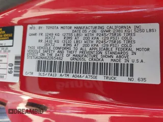 2006 Toyota Tacoma PreRunner z VIN 5TETU62NX6Z265482, wystawiony jako IAAI lot #41931729 z przebiegiem 255 000 mil mil oraz . Historia ofert i sprzedaży dostępna na DreamBid. Obrazek 9.