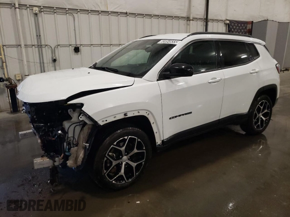 2024 Jeep Compass Latitude z VIN 3C4NJDBN9RT605735, wystawiony jako Copart lot #65954655 z przebiegiem 41 025 mil mil oraz Czysty tytuł • Clean title. Historia ofert i sprzedaży dostępna na DreamBid. Obrazek 1.