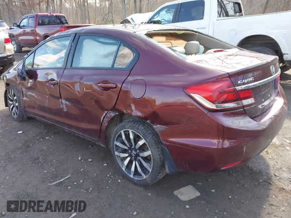 2015 Honda Civic Sedan EX-L with VIN 19XFB2F98FE288744, listed as a IAAI auction lot 41917521 with 113,860 mi miles. Bid and sale history available at carsss.com. Image 3.
