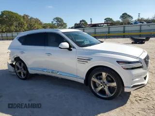 2022 Genesis GV80 z VIN KMUHCESC6NU084580, wystawiony jako Copart lot #42295215 z przebiegiem 45 768 mil mil oraz Szkoda całkowita • Salvage title. Historia ofert i sprzedaży dostępna na DreamBid. Obrazek 4.