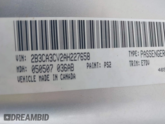 2010 Dodge Charger SXT with VIN 2B3CA3CV2AH227658, listed as a IAAI auction lot 42101656 with 162,392 mi miles. Bid and sale history available at carsss.com. Image 9.