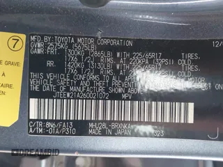 2006 Toyota Highlander z VIN JTEEW21A260021072, wystawiony jako IAAI lot #41903150 z przebiegiem 164 766 mil mil oraz . Historia ofert i sprzedaży dostępna na DreamBid. Obrazek 9.