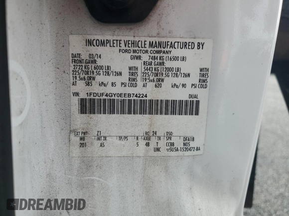 2014 Ford Super Duty F-450 DRW XL with VIN 1FDUF4GY0EEB74224, listed as a Copart auction lot 79228464 with 135,233 mi miles and Clean Title. Bid and sale history available at carsss.com. Image 12.