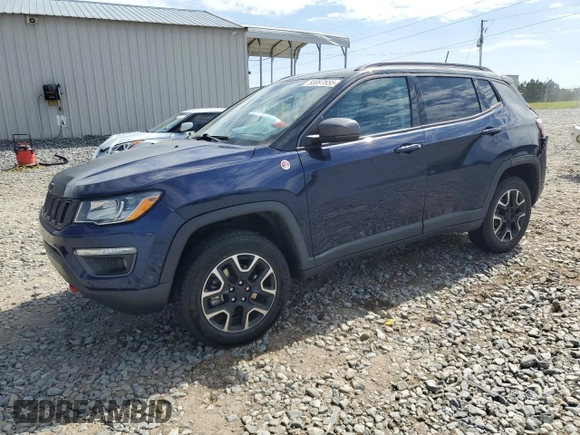 2021 Jeep Compass Trailhawk with VIN 3C4NJDDB1MT598484, listed as a Copart auction lot 55997655 with 25,257 mi miles and Salvage title. Bid and sale history available at DreamBid. Image 1.