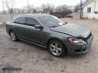 2013 Volkswagen Passat SE with VIN 1VWBP7A37DC000312, listed as a IAAI auction lot 41649989 with 126,714 mi miles. Bid and sale history available at carsss.com. Image 1.