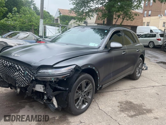 2022 Genesis GV70 Sport with VIN KMUMCDTC6NU028274, listed as a Copart auction lot 61770155 with 46,523 mi miles and Salvage title. Bid and sale history available at DreamBid. Image 2.
