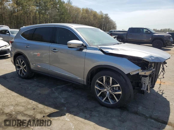 2022 Acura MDX w/Technology Package with VIN 5J8YD9H42NL001662, listed as a Copart auction lot 49833585 with 0 mi miles and Clean Title. Bid and sale history available at carsss.com. Image 4.