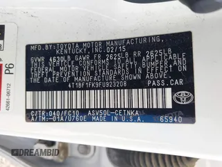 2015 Toyota Camry XLE with VIN 4T1BF1FK9FU923208, listed as a IAAI auction lot 42076970 with 124,096 mi miles and . Bid and sale history available at carsss.com. Image 9.