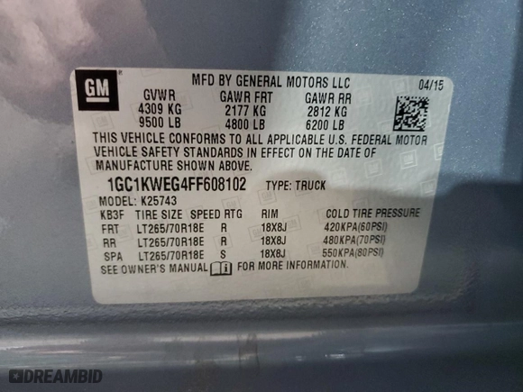 2015 Chevrolet Silverado 2500HD Built After Aug 14 LTZ with VIN 1GC1KWEG4FF608102, listed as a Copart auction lot 74331414 with 119,064 mi miles and Salvage Title. Bid and sale history available at carsss.com. Image 14.