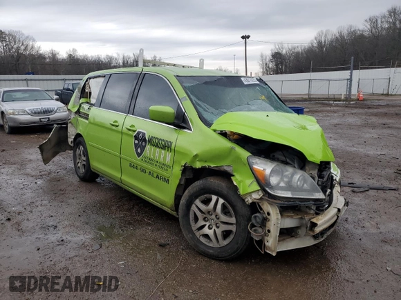2005 Honda Odyssey EX z VIN 5FNRL38495B037385, wystawiony jako Copart lot #43010825 z przebiegiem Nie podano mil oraz Szkoda całkowita • Salvage title. Historia ofert i sprzedaży dostępna na DreamBid. Obrazek 4.
