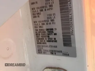 2020 Nissan NV200 S with VIN 3N6CM0KN8LK701468, listed as a Copart auction lot 61922955 with Not provided miles and Salvage title. Bid and sale history available at DreamBid. Image 14.