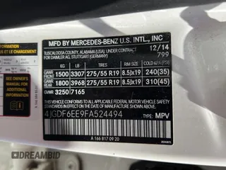2015 Mercedes-Benz GL-Class GL 450 with VIN 4JGDF6EE9FA524494, listed as a Copart auction lot 51944304 with 151,010 mi miles. Bid and sale history available at carsss.com. Image 10.