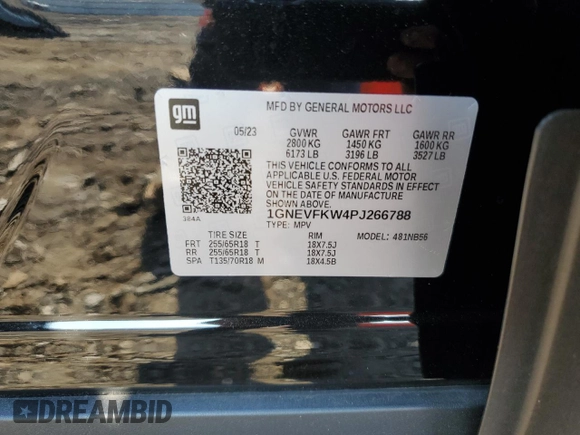 2023 Chevrolet Traverse LS with VIN 1GNEVFKW4PJ266788, listed as a Copart auction lot 69011494 with 17,895 mi miles and Salvage Title. Bid and sale history available at carsss.com. Image 13.