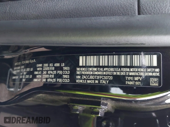 2015 Jeep Renegade Limited z VIN ZACCJBDT3FPC50720, wystawiony jako IAAI lot #42193078 z przebiegiem 40 821 mil mil oraz . Historia ofert i sprzedaży dostępna na DreamBid. Obrazek 9.