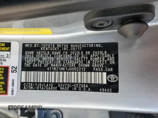 2018 Toyota Camry XSE with VIN 4T1BZ1HK1JU002212, listed as a Copart auction lot 86759854 with 51,865 mi miles and Salvage title. Bid and sale history available at DreamBid. Image 12.
