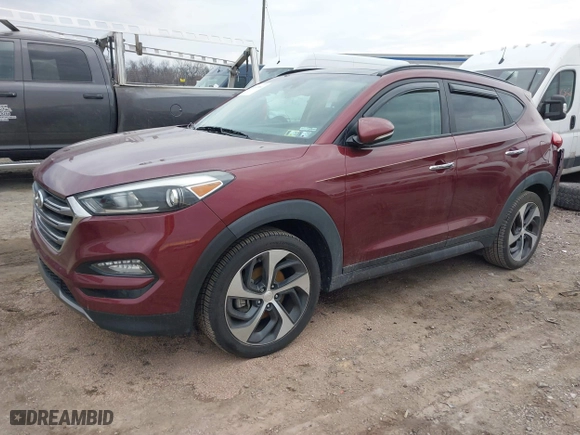 2016 Hyundai Tucson Eco with VIN KM8J3CA26GU179785, listed as a IAAI auction lot 41697664 with 110,975 mi miles. Bid and sale history available at carsss.com. Image 17.