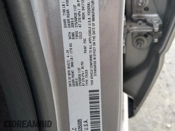 2025 Ram 1500 Big Horn z VIN 1C6SRFFP5SN535005, wystawiony jako Copart lot #50241725 z przebiegiem 9 611 mil mil oraz Szkoda całkowita • Salvage title. Historia ofert i sprzedaży dostępna na DreamBid. Obrazek 15.