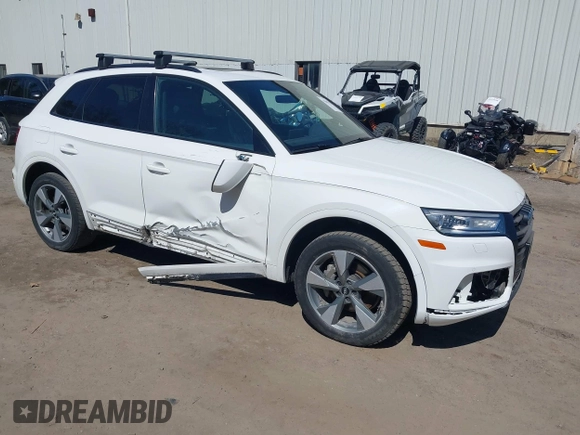 2020 Audi Q5 Premium with VIN WA1ANAFY7L2111477, listed as a IAAI auction lot 42083776 with 75,437 mi miles and . Bid and sale history available at DreamBid. Image 1.