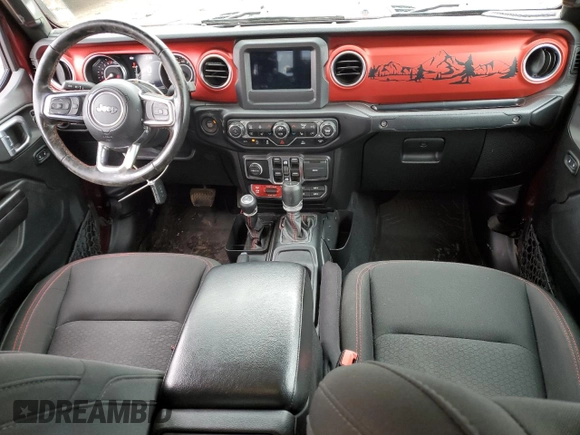 2021 Jeep Gladiator Rubicon with VIN 1C6JJTBG6ML518543, listed as a Copart auction lot 59877365 with 30,537 mi miles and Salvage title. Bid and sale history available at DreamBid. Image 8.