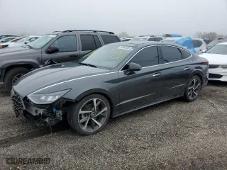 2021 Hyundai Sonata SEL Plus with VIN 5NPEJ4J27MH120025, listed as a Copart auction lot 49964995 with 46,696 mi miles and Salvage Title. Bid and sale history available at carsss.com. Image 1.