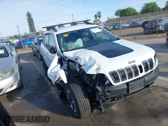 2019 Jeep Cherokee Trailhawk Elite with VIN 1C4PJMBX7KD410612, listed as a IAAI auction lot 41878935 with 55,163 mi miles. Bid and sale history available at carsss.com. Image 1.