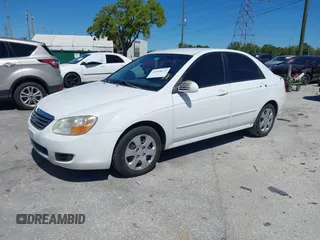 2008 Kia Spectra SX with VIN KNAFE121485566701, listed as a IAAI auction lot 41858114 with 175,020 mi miles. Bid and sale history available at carsss.com. Image 2.