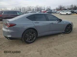 2025 Acura TLX w/A-Spec Package with VIN 19UUB6F56SA000665, listed as a Copart auction lot 45794825 with 2,885 mi miles and Salvage Title. Bid and sale history available at DreamBid. Image 3.