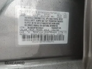 2019 Nissan Sentra SV with VIN 3N1AB7AP7KY236241, listed as a Copart auction lot 52913965 with 109,348 mi miles and Salvage Title. Bid and sale history available at carsss.com. Image 14.