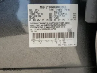 2017 Ford Edge Titanium with VIN 2FMPK3K80HBC69716, listed as a Copart auction lot 44127295 with 105,245 mi miles and Salvage Title. Bid and sale history available at carsss.com. Image 13.