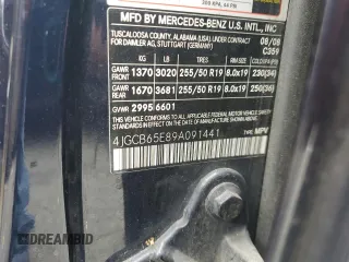 2009 Mercedes-Benz R 3.5L with VIN 4JGCB65E89A091441, listed as a Copart auction lot 62257775 with 357,289 mi miles and Non repairable. Bid and sale history available at DreamBid. Image 13.