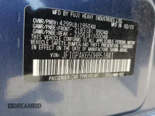 2013 Subaru Impreza Limited with VIN JF1GPAK65DH851841, listed as a Copart auction lot 61944945 with 47,640 mi miles and Salvage title. Bid and sale history available at DreamBid. Image 13.