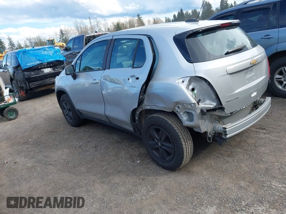 2020 Chevrolet Trax LS with VIN 3GNCJNSB5LL202191, listed as a IAAI auction lot 41885136 with 43,734 mi miles. Bid and sale history available at carsss.com. Image 3.