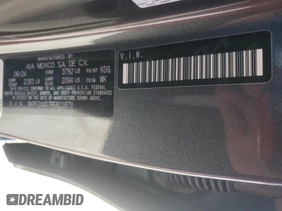 2024 Kia Forte LXS with VIN 3KPF24AD7RE821873, listed as a Copart auction lot 49996275 with 0 mi miles and Salvage Title. Bid and sale history available at carsss.com. Image 12.