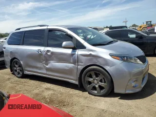 2017 Toyota Sienna SE with VIN 5TDXZ3DC1HS779282, listed as a Copart auction lot 54265745 with 44,395 mi miles and Salvage title. Bid and sale history available at DreamBid. Image 4.