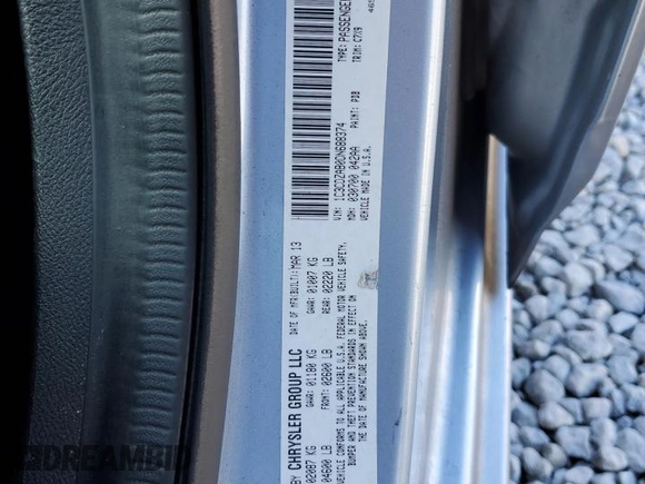 2013 Dodge Avenger SE with VIN 1C3CDZAB0DN688374, listed as a Copart auction lot 88646815 with 196,648 mi miles and Salvage Title. Bid and sale history available at DreamBid. Image 12.