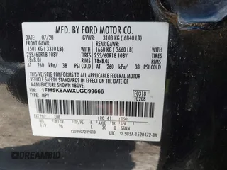 2020 Ford Police Interceptor Utility z VIN 1FM5K8AWXLGC99666, wystawiony jako IAAI lot #41021814 z przebiegiem 112 964 mil mil oraz . Historia ofert i sprzedaży dostępna na DreamBid. Obrazek 9.