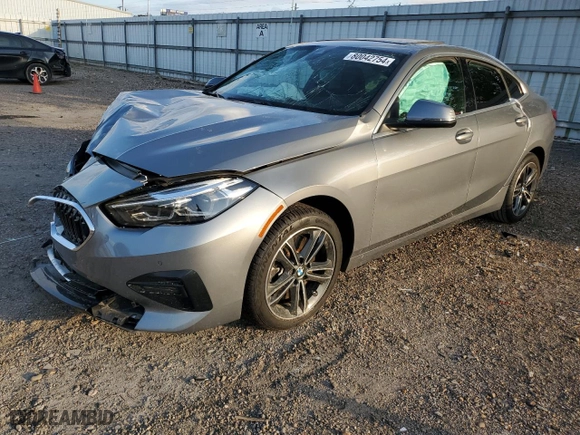 2022 BMW 2 Series 228i with VIN WBA53AK05N7K45372, listed as a Copart auction lot 80042754 with 36,579 mi miles and Salvage Title. Bid and sale history available at carsss.com. Image 1.