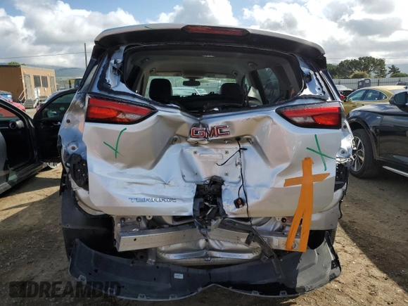 2019 GMC Terrain SLT with VIN 3GKALPEV2KL204785, listed as a Copart auction lot 50060505 with 98,724 mi miles and Salvage Title. Bid and sale history available at carsss.com. Image 6.