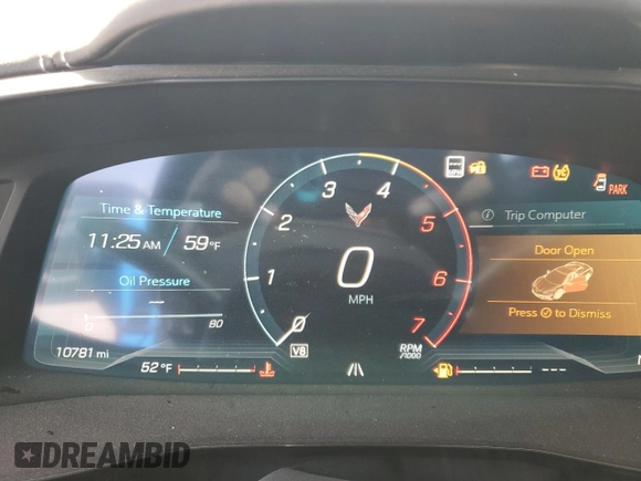 2023 Chevrolet Corvette 2LT with VIN 1G1YB2D41P5123978, listed as a Copart auction lot 53320615 with 10,781 mi miles and Salvage title. Bid and sale history available at DreamBid. Image 9.