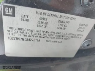 2008 Pontiac G6 GT with VIN 1G2ZH57N084272118, listed as a IAAI auction lot 42079504 with 1 mi miles. Bid and sale history available at carsss.com. Image 9.