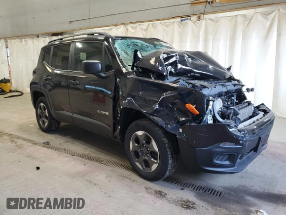 2018 Jeep Renegade Sport with VIN ZACCJBAB5JPG99448, listed as a Copart auction lot 48458525 with 62,331 mi miles and Salvage Title. Bid and sale history available at DreamBid. Image 4.